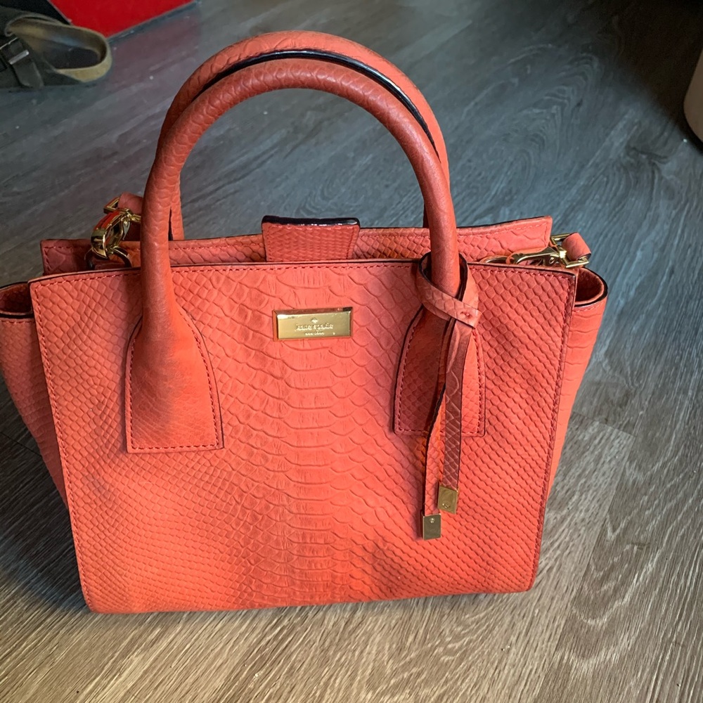 Kate Spade Coral Snakeskin Crossbody